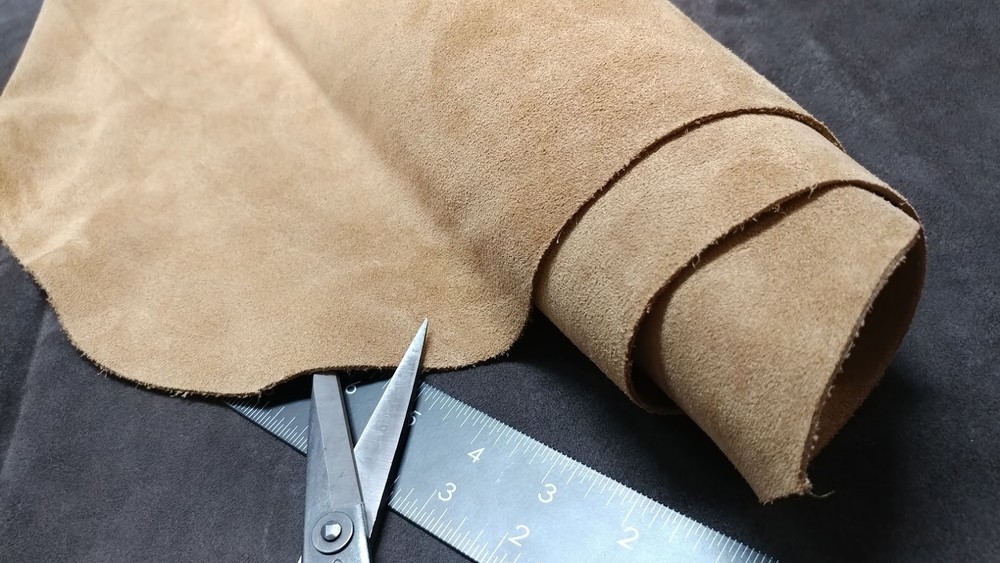PREMIUM CAMEL BROWN/SAND BROWN SUEDE SPLIT LEATHER COWHIDE