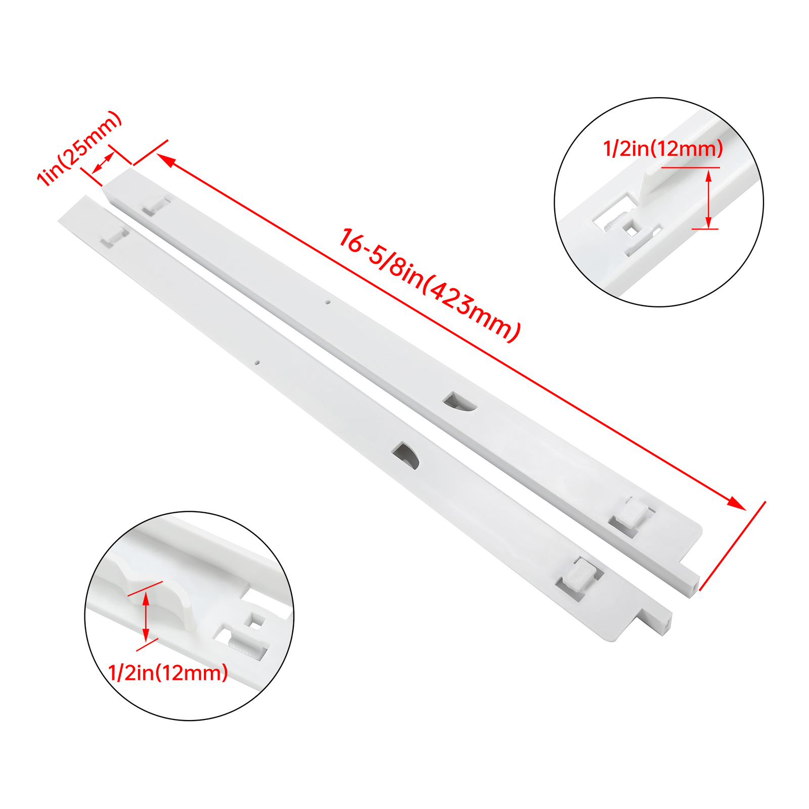 Left+Right Pan Hanger Slide Rail For Refrigerator Frigidaire 240530601 240530701