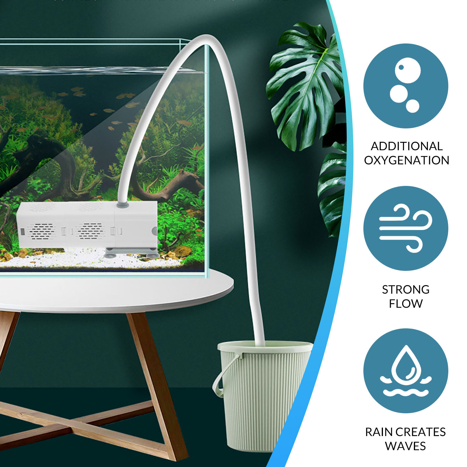 90 GALLON Internal Aquarium Fish Tank Canister 475 GPH Filter Water Filtration