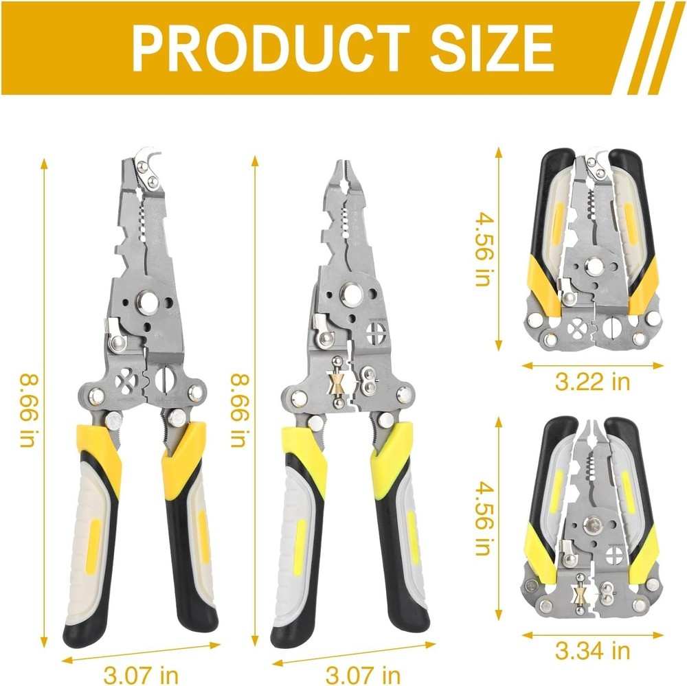 18 in 1 Foldable Wire Stripper 2 pack Pulley Design Multi-Function Crimping P...