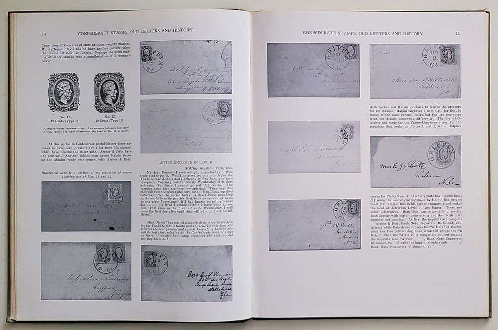 Confederate Stamps, Old Letters and History 1959 book SIGNED by Raynor Hubbell