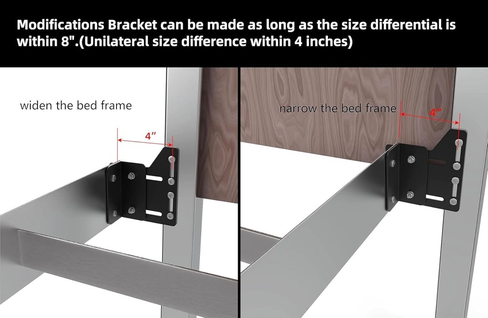 2 PCS Bed Frame Adapter for Headboard Modification Plate Brackets Adapter