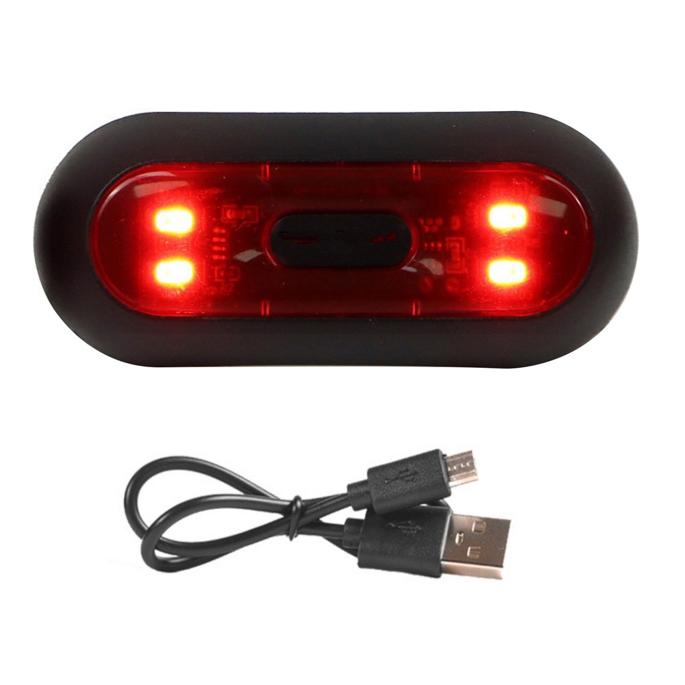 Waterproof Motorcycle Rear LED Helmet Light USB Rechargeable Light Replace Part