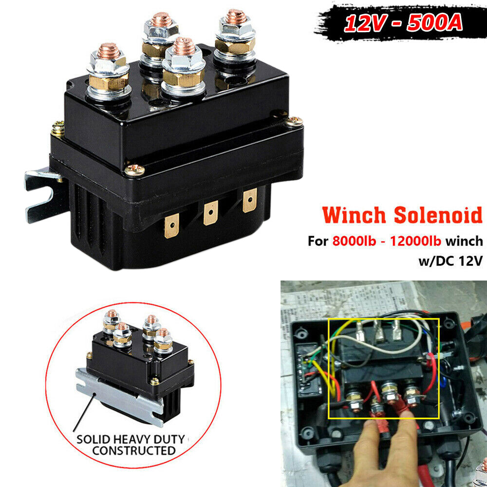12V 500A Winch Solenoid Relay Controller Contactor 12000 LBS for Warn Badlands