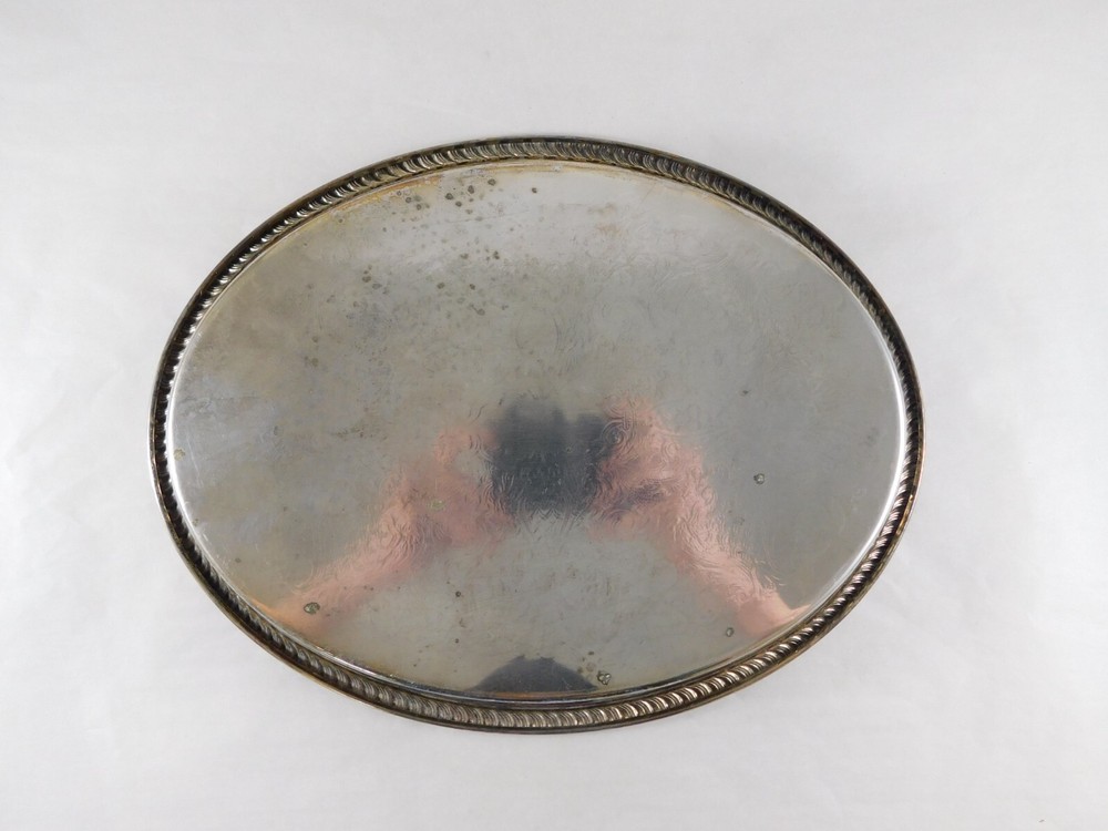 Vintage Oval Silverplate Tray 11.5”
