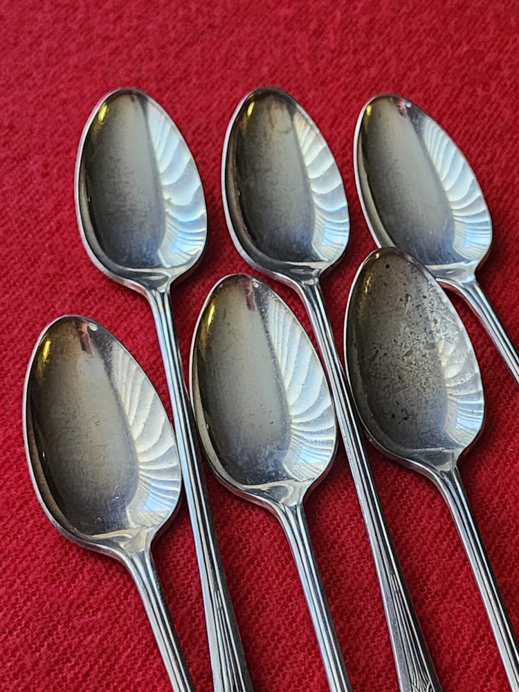 6 Monroe Silver JB Silverplate ICED TEA SPOONS Flatware Silverware Vintage