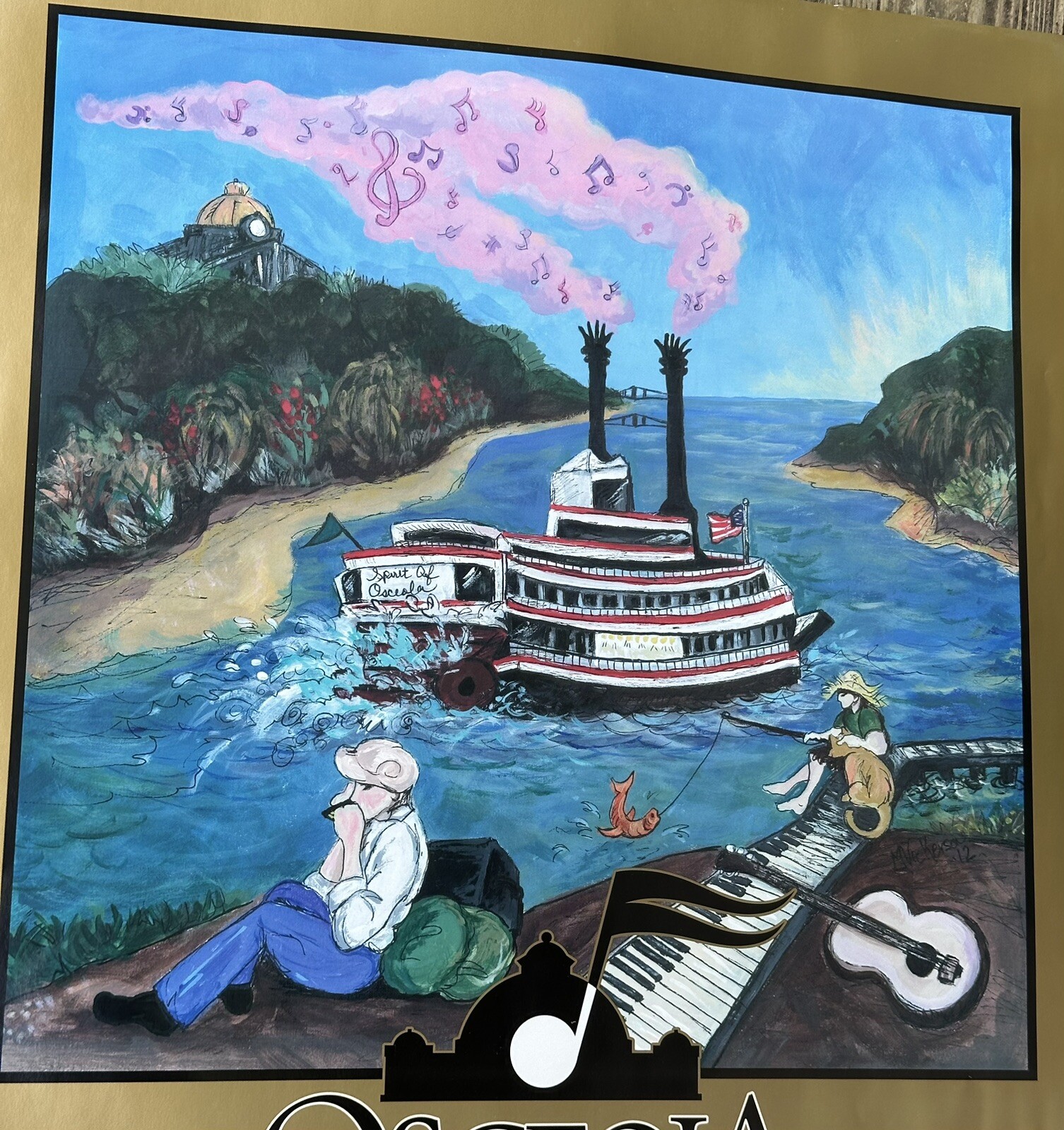 Osceola Heritage MusicFest 2012 Poster Blues Country Music Arkansas 18”x24”