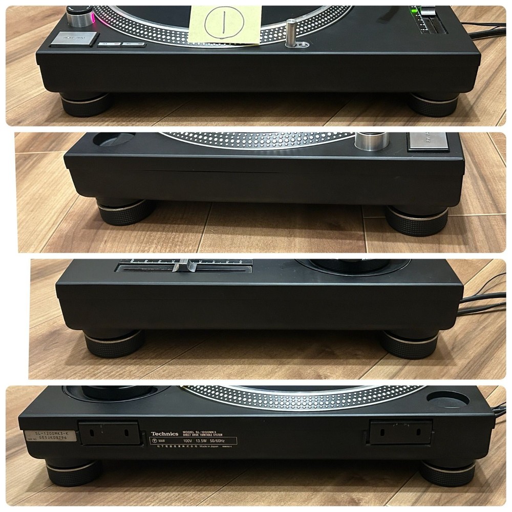 Technics SL-1200MK3 DJ Record Turntable System Pair Set Mogami FullyFunction