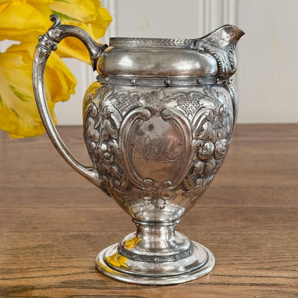 Silver Plate Engraved Creamer