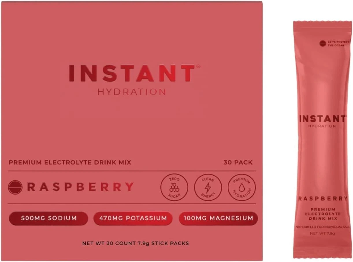 Instant Hydration Electrolytes Powder Packets - Raspberry Electrolyte Drink Mix