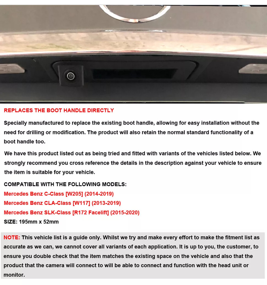 Rear View Camera Interface For 2015 Mercedes-Benz W205 Reverse Backup Solution