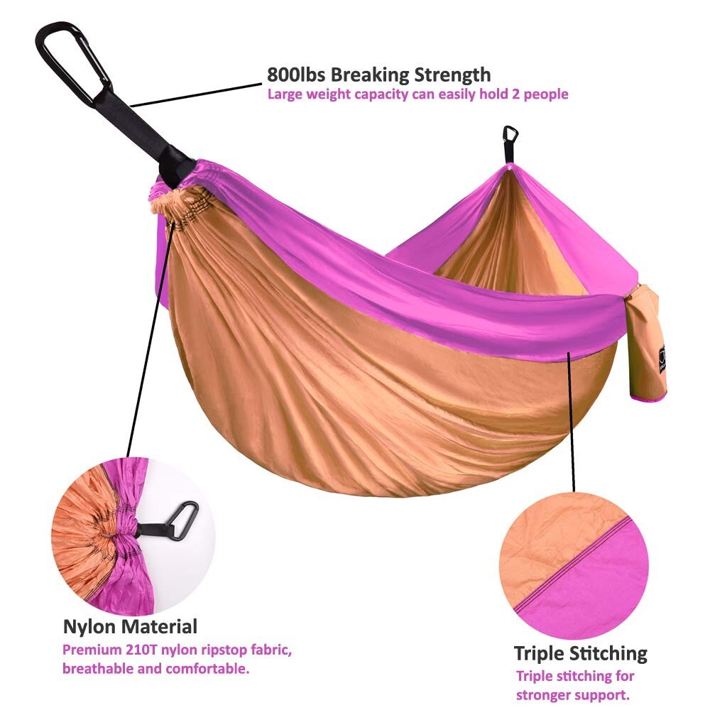 Double Person Hammock with Tree Straps for Outdoor Camping Hammock