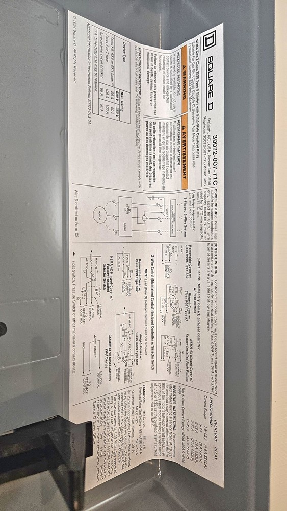 Square D Starter Enclosure 30072-007-71C.