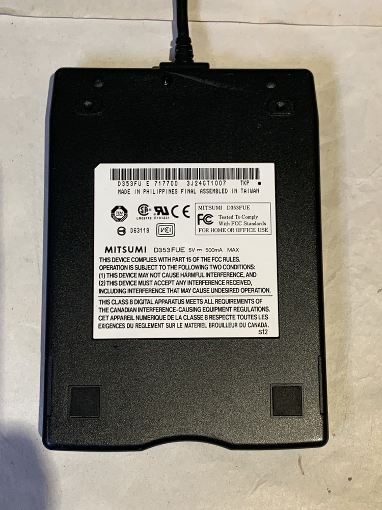 SmartDisk D353FUE FDUSB-B2 USB External Floppy Disk Drive Black Lightweight