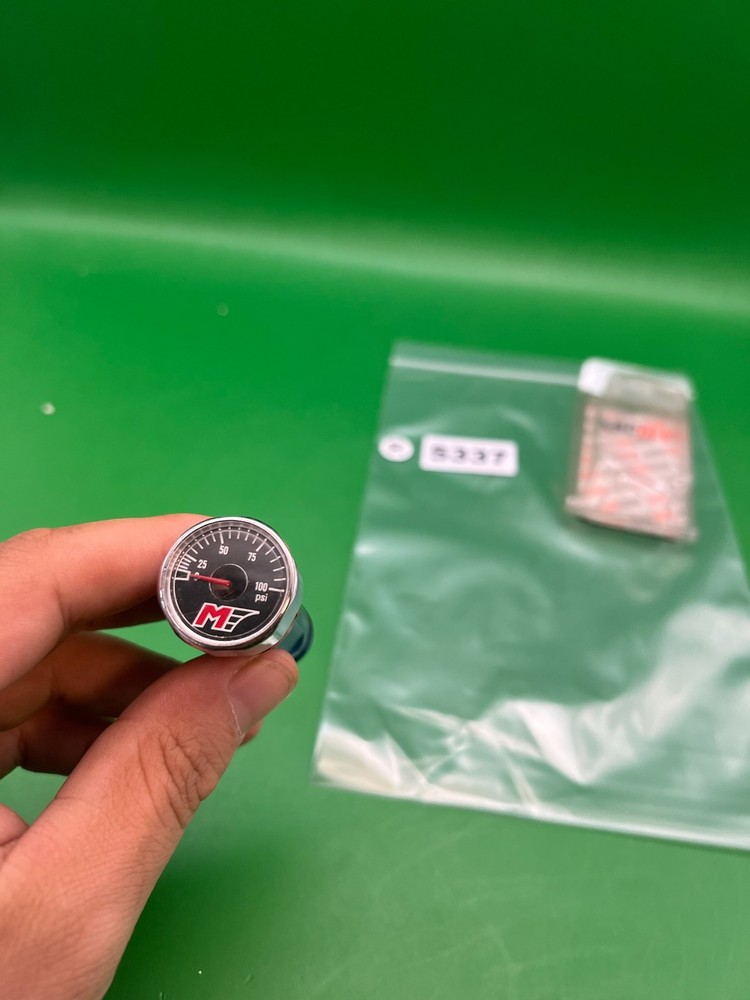 MacDev MF Mini Pressure Gauge Blue Red Silver