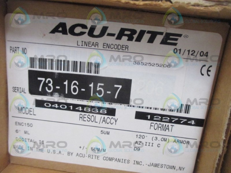 ACU-RITE 73-16-15-7206 6" LINEAR ENCODER NSMP