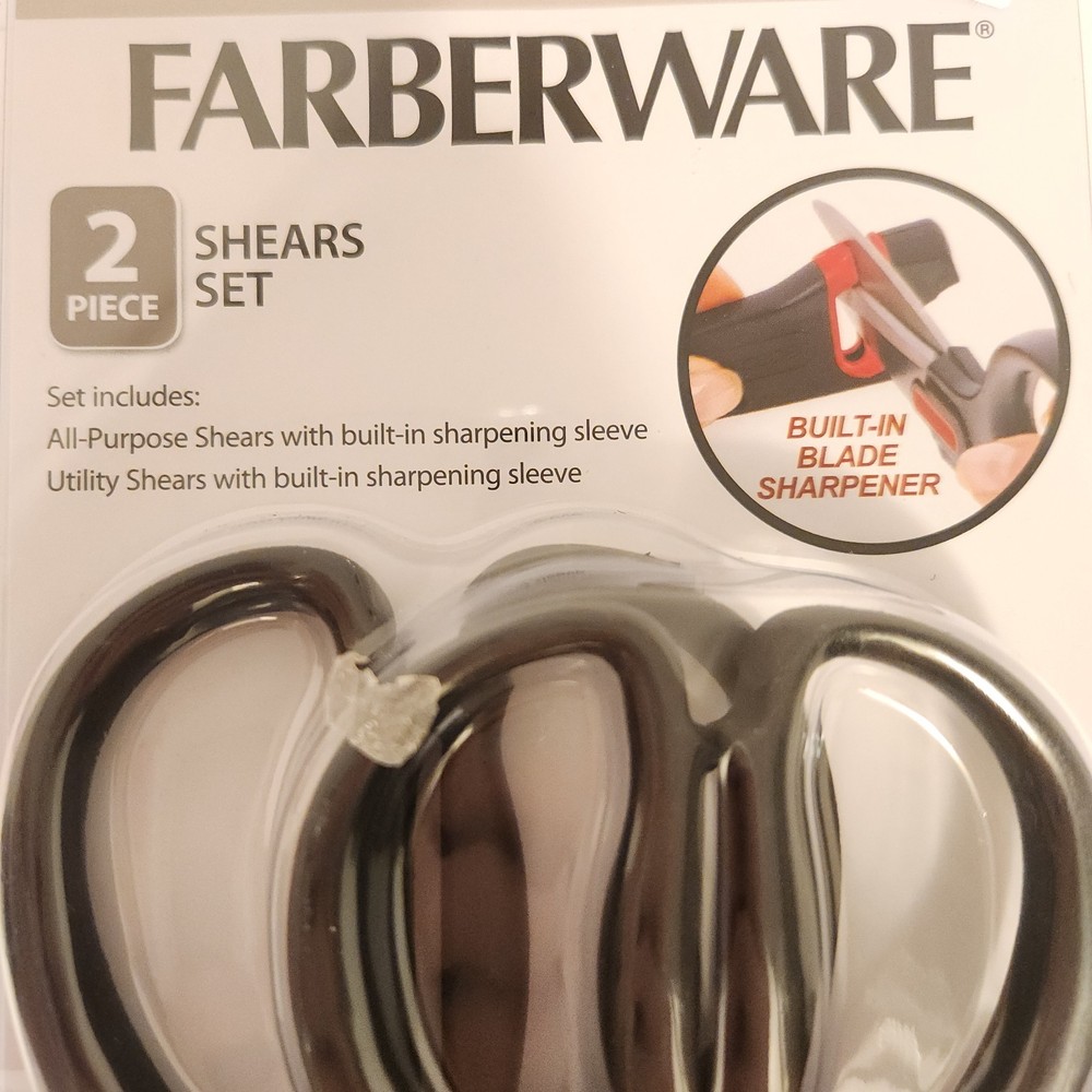 Farberware Edgekeeper Shears Set w/ Built-in Sharpener - 2 Piece Black