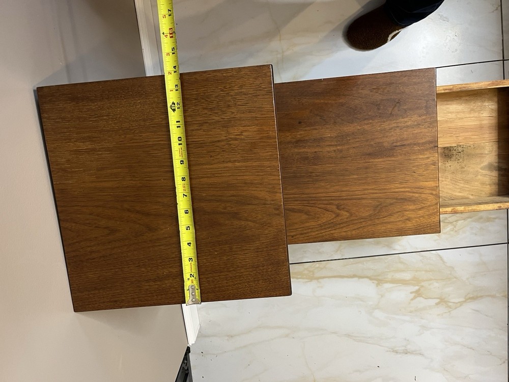 Mid-Century Step End Table / Side Table With Drawer