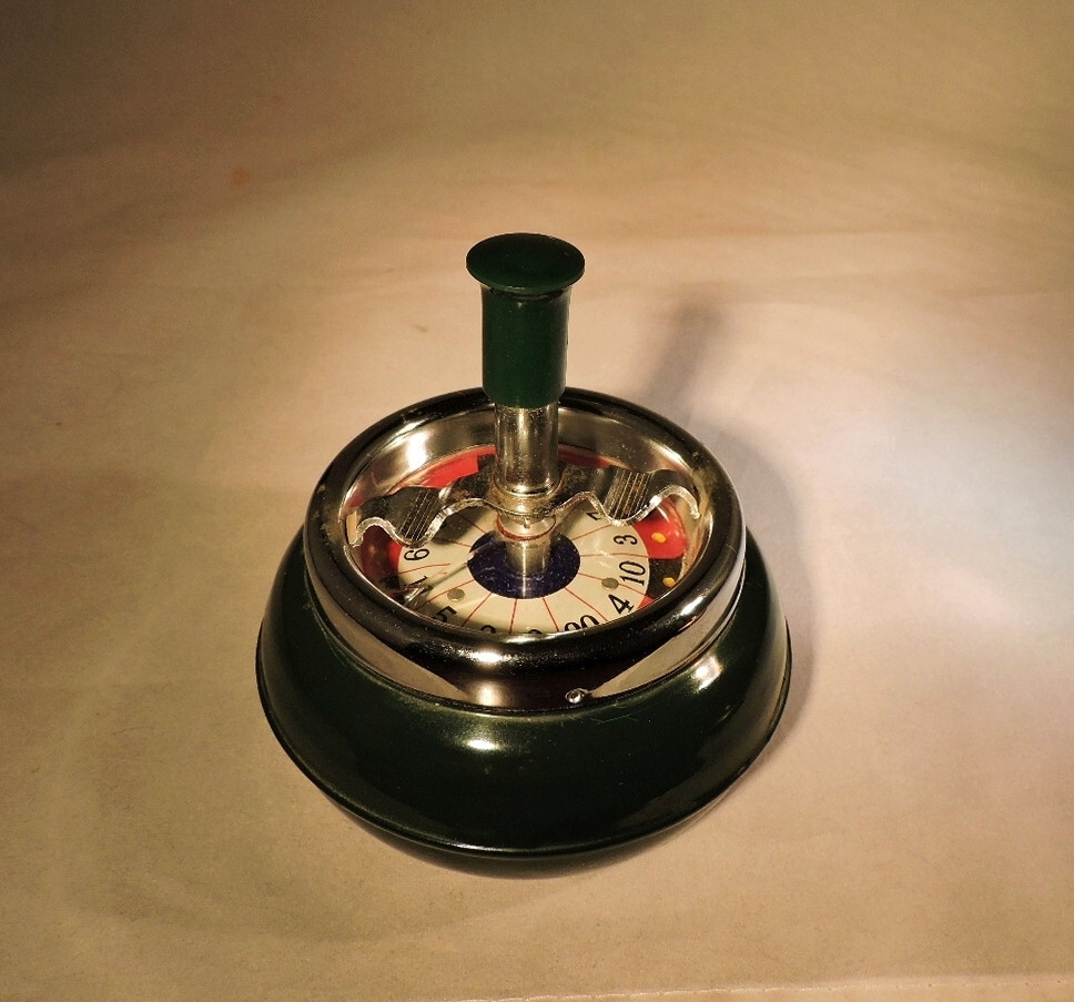 Vintage Roulette Wheel Ashtray 1960's era Works Great