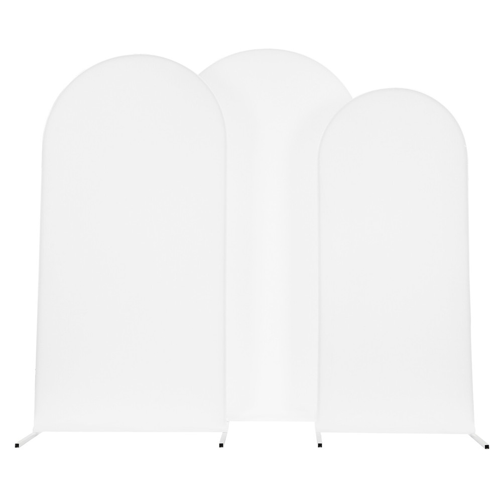 3X White Arch Backdrop Stand Set Wedding Arch Stand Backdrop Decor with Covers