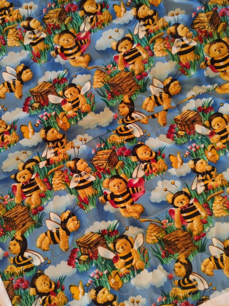 Hand Made Patchwork 9 Patch Quilt Hand Pieced Machine Quilted Lap Crib 36 X 41