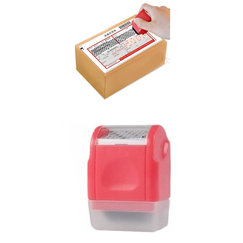 Red ID Stamp Identity Theft Protection Document Guard Self Ink Stamps Roller D