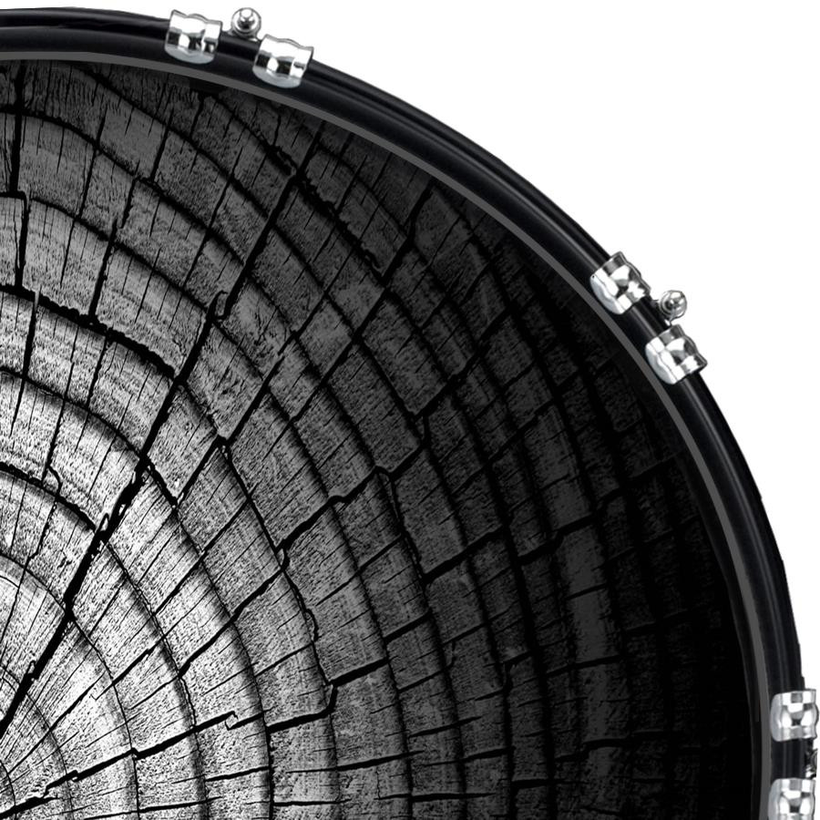 20" Custom Bass Kick Drum Front Head Graphical Dried Tree Rings