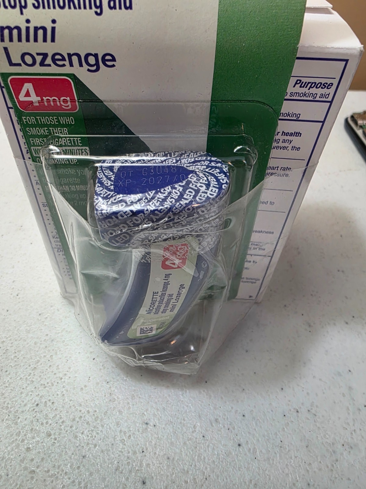 101 Nicorette Mini Nicotine Lozenges Stop Smoking Aid 4mg Peppermint Flavored