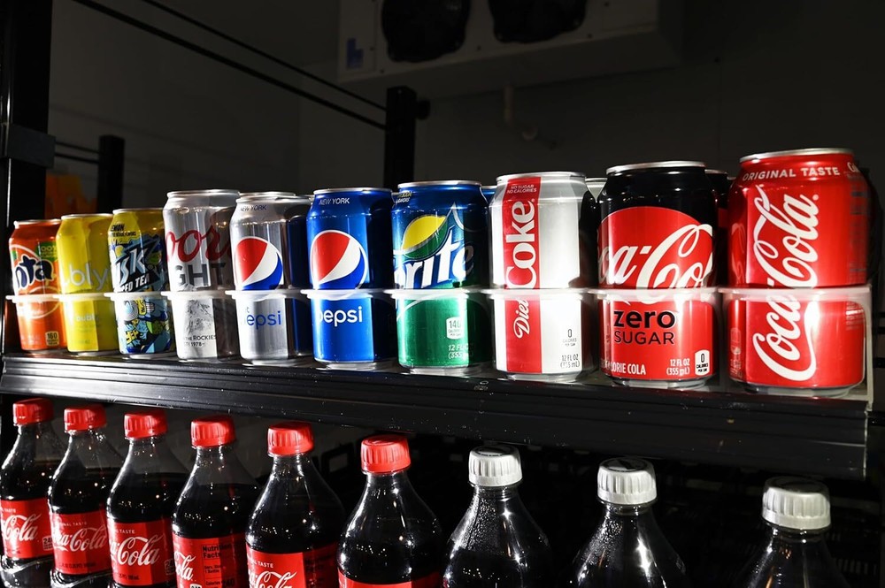 Display Technologies Visi-Slide Gravity Fed Organizer Beverages on Flat
