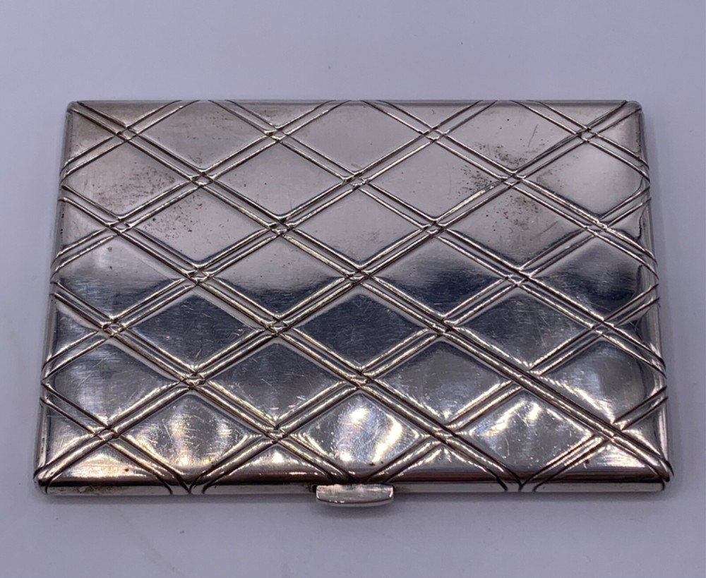 ANTIQUE 193 Gr. STERLING SILVER & GILDING MASSIVE CIGARETTE CASE