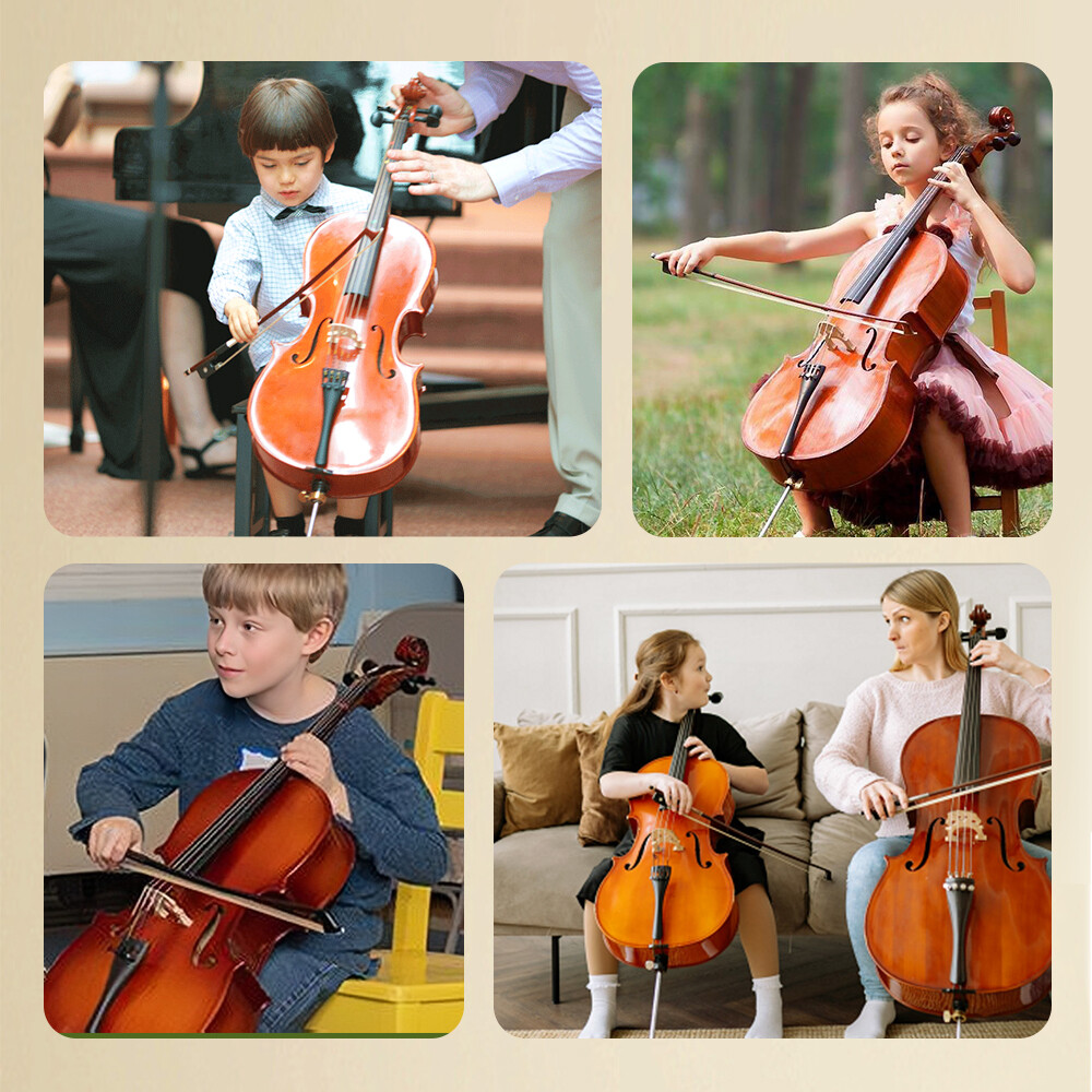 Cello 1/4 size for Beginner,Handmade Cello Solid wood with Spruce Top Maple Back