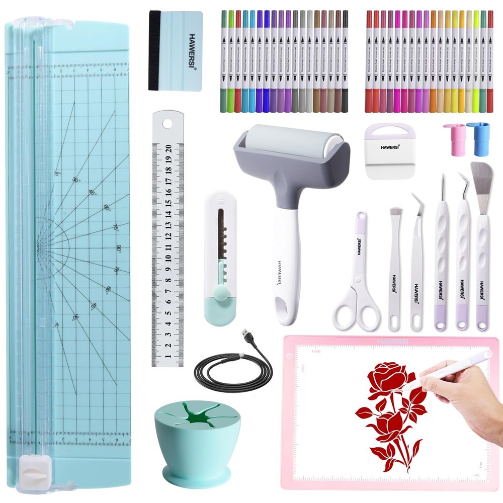 52Pcs Essential Craft Tools Set for Cutting Machine,Weeding Tools for Vinyl,P...