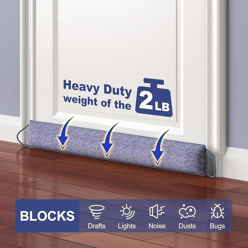 Triangular Door Draft Deflector Energy Saving Noise Blocker Easy Install New