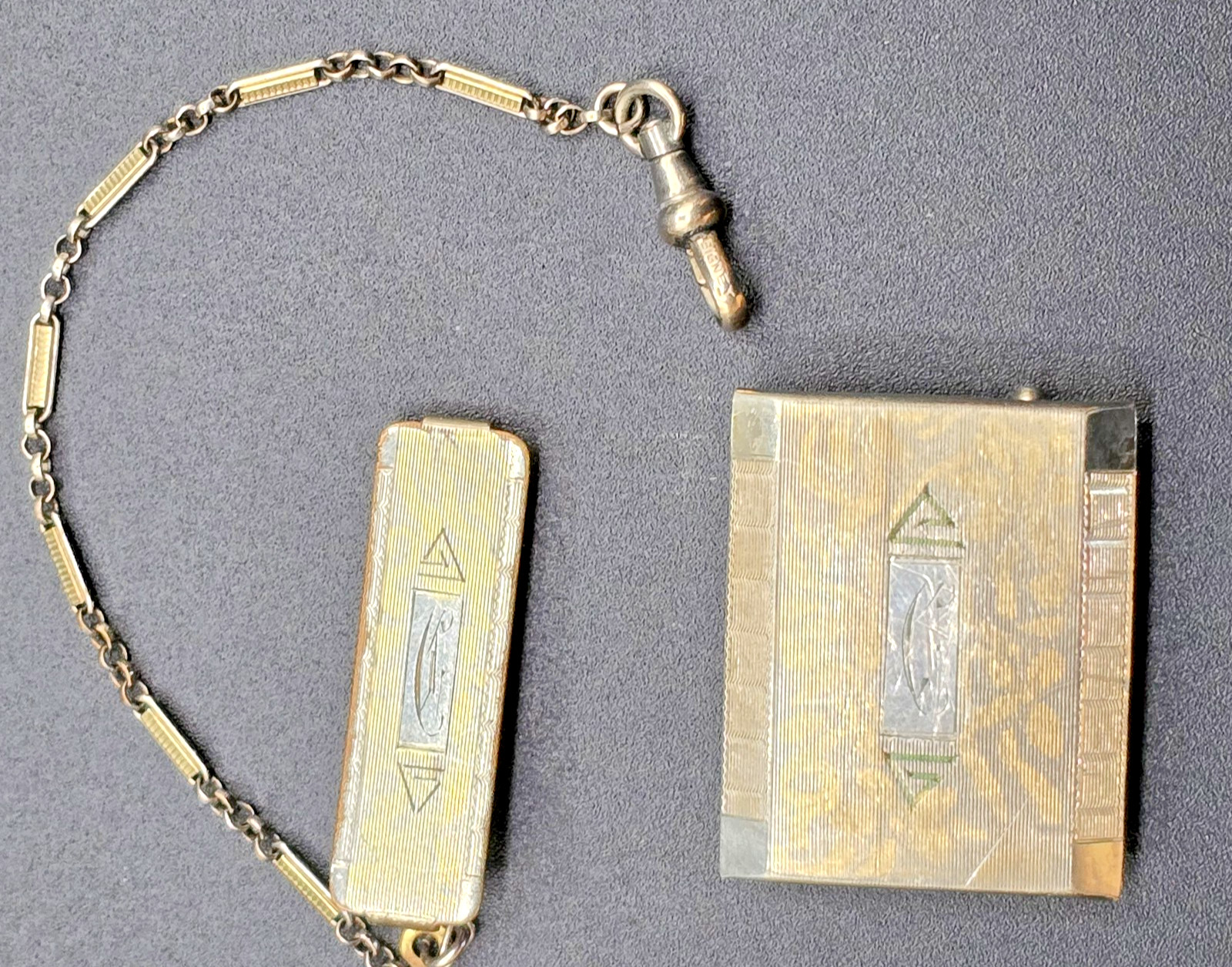 Peaky Blinders Watch Chain for Belt 8" & Belt Buckle White GF Art Deco SO Bigney