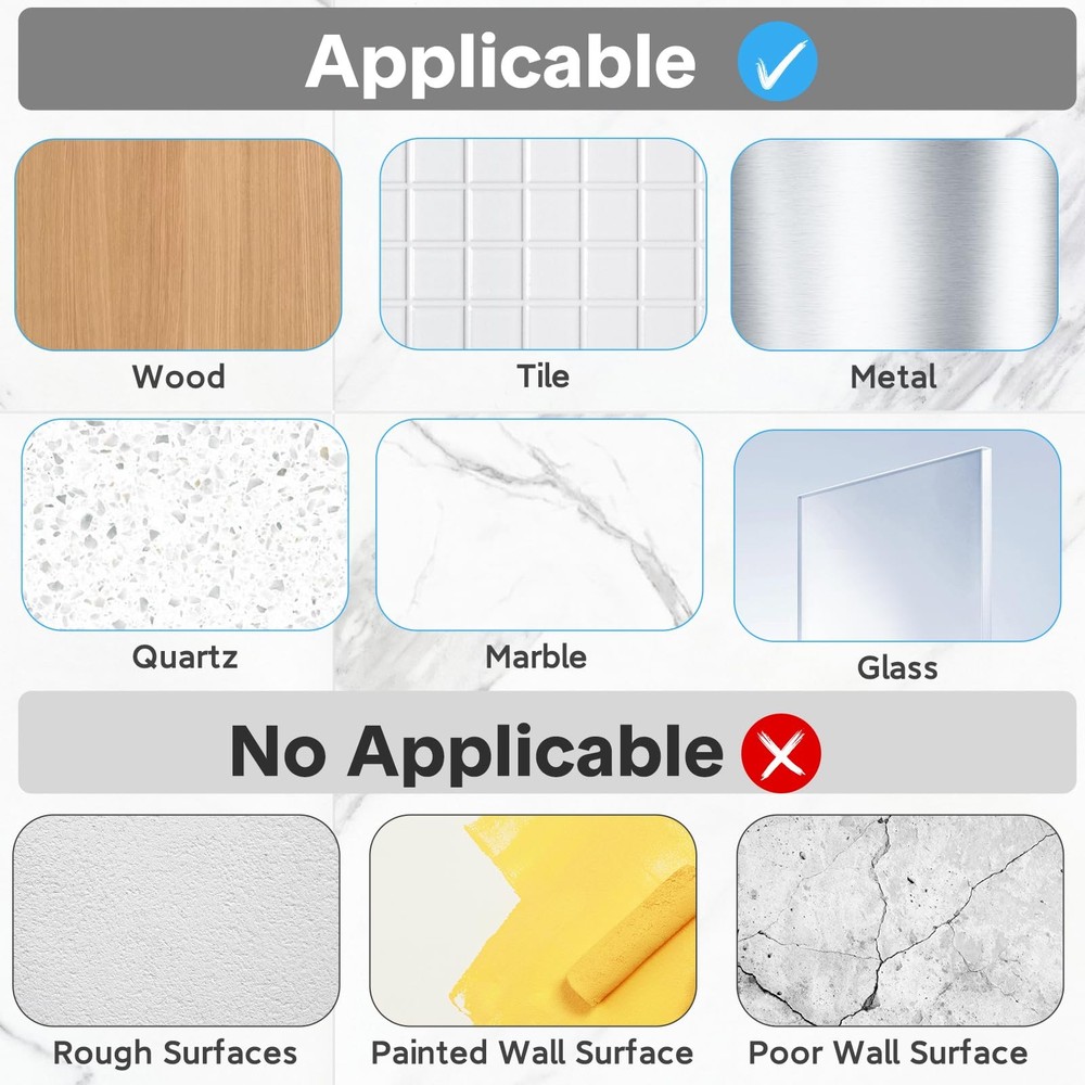 14 Pack Shower Caddy Adhesive Replacement, Strong Adhesive Hooks, Waterproof ...