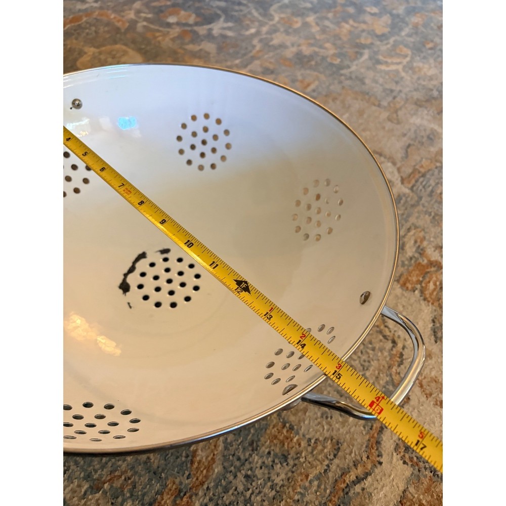 XL 15" Enamel Colander Strainer