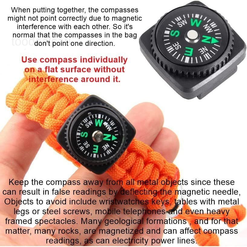 15pcs Slip-On Wrist Compass Hard Shell Liquid Filled Mini Small Button Compass..