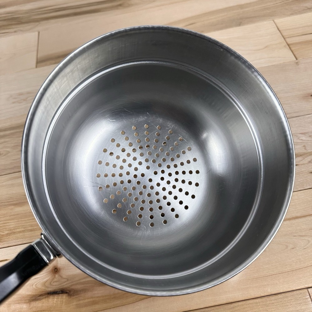 Farberware 7” Round Deep Stainless Double Boiler & Steamer Strainer Insert Set