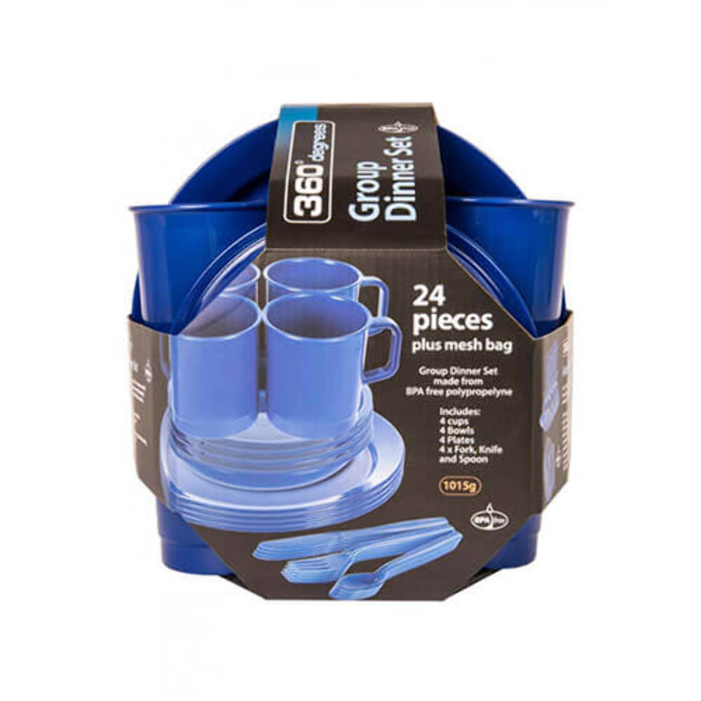 360 Degrees 24pcs Strong Durable Polypropylene Lightweight Group Dinner Set