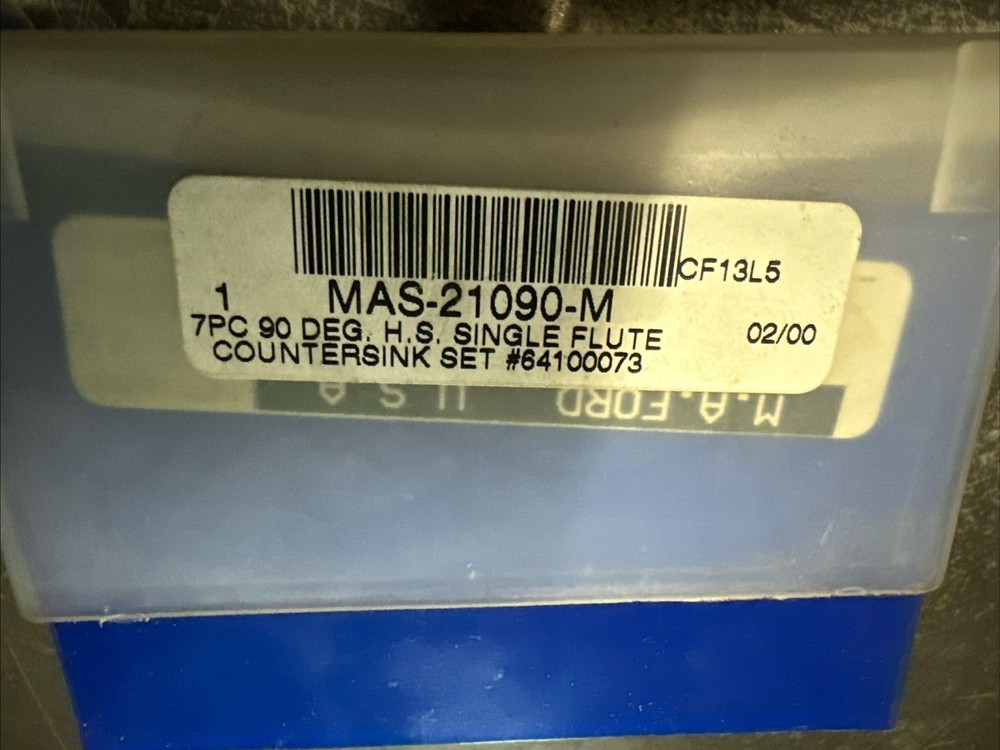 M.A. Ford Mfg. Countersink Uniflute Partial Sets Etc. & Countersinks Misc. Lot