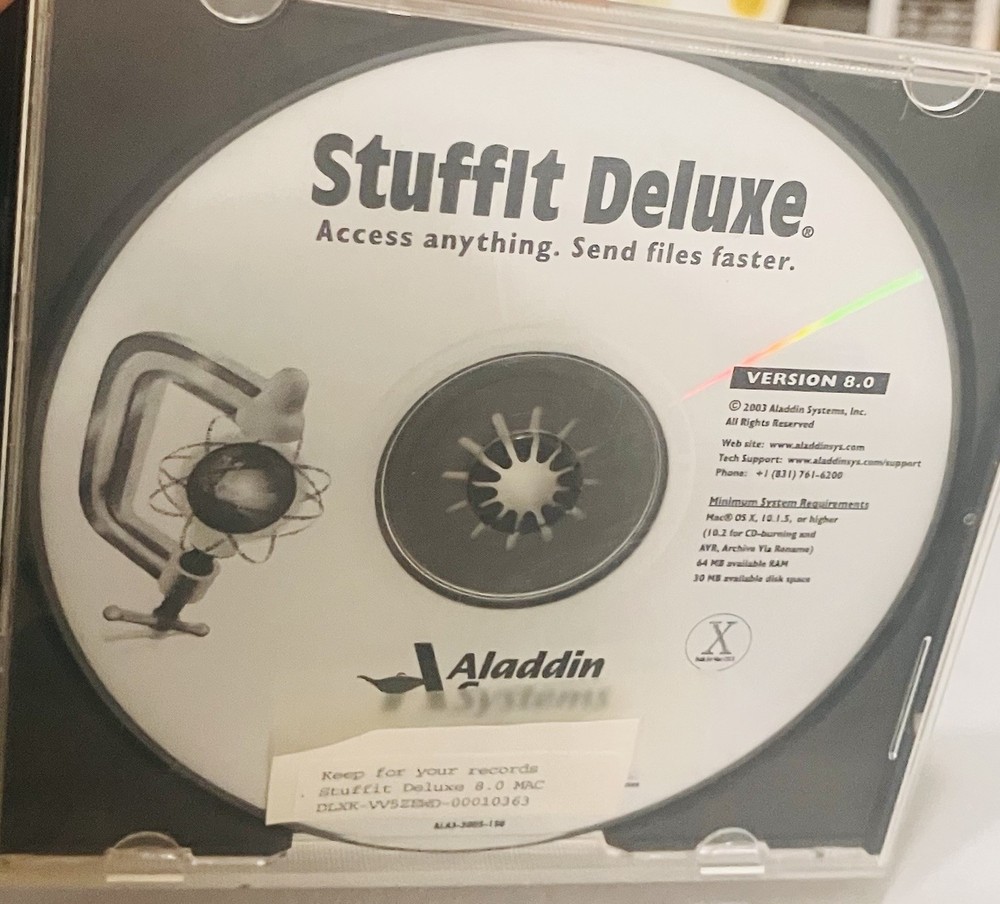 StuffIt Deluxe 8.0 CD for Mac OS X, Aladdin Systems, Compression Utility (2003)