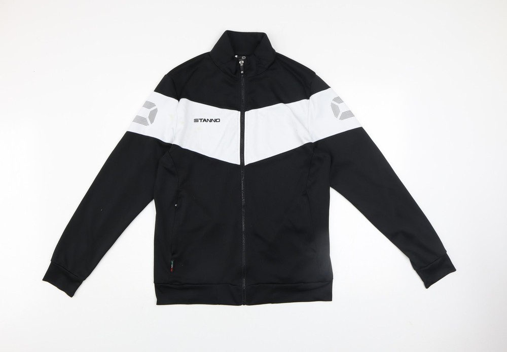 Stanno Men's Black Track Jacket Size M Colourblock Full Zip Activewear