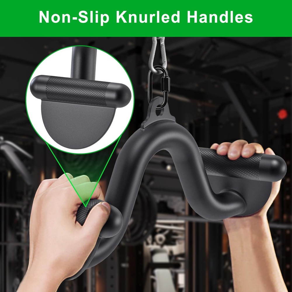 12 LAT Pull Down Bars Cable Machine Attachment, Rowing T-bar V-bar Set, Back ...
