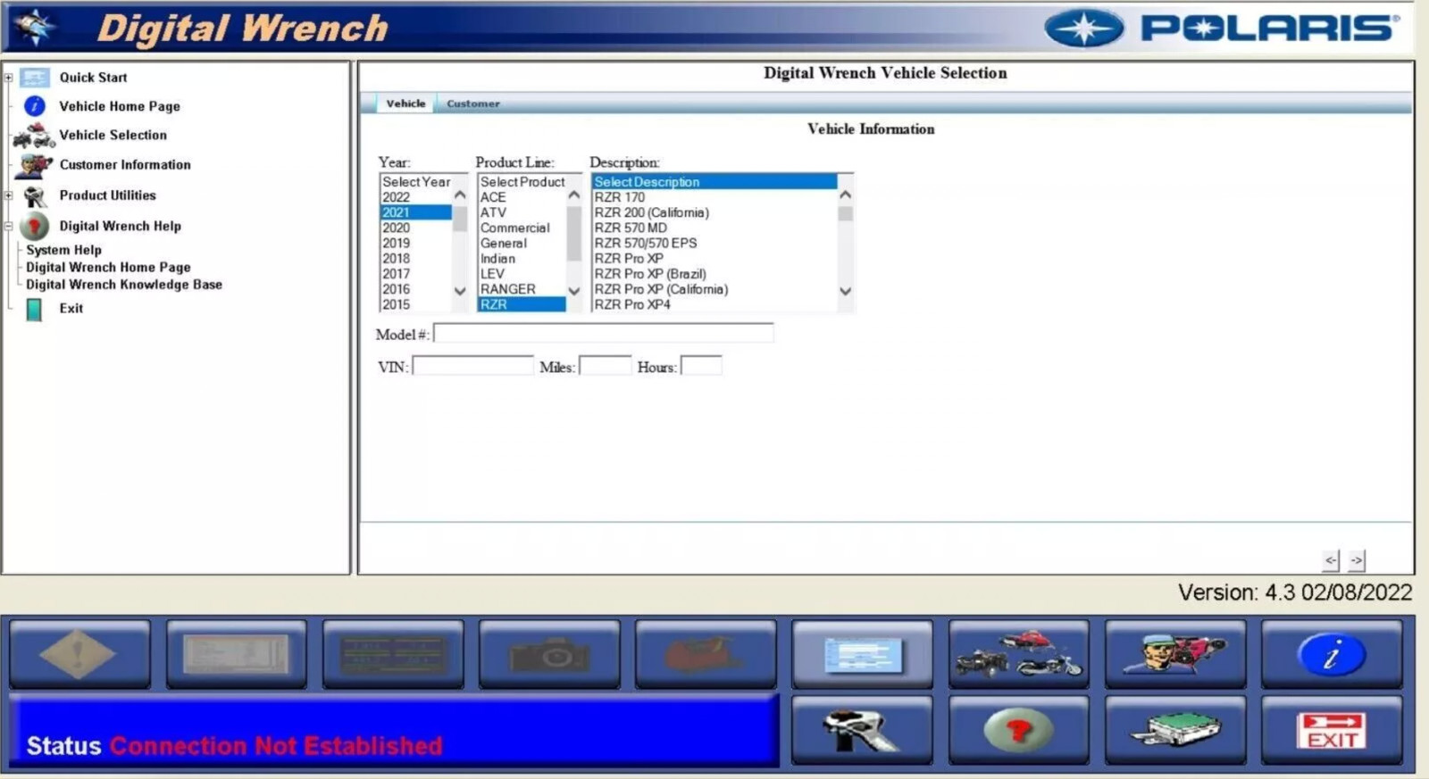 EFI Diagnostic system kit for Polaris Digital Wrench 4.3