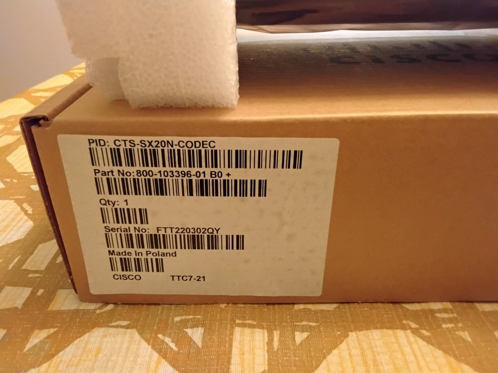 NEW OPEN BOX Cisco CTS-SX20N-CODEC Video Conference CODEC TTC7-21