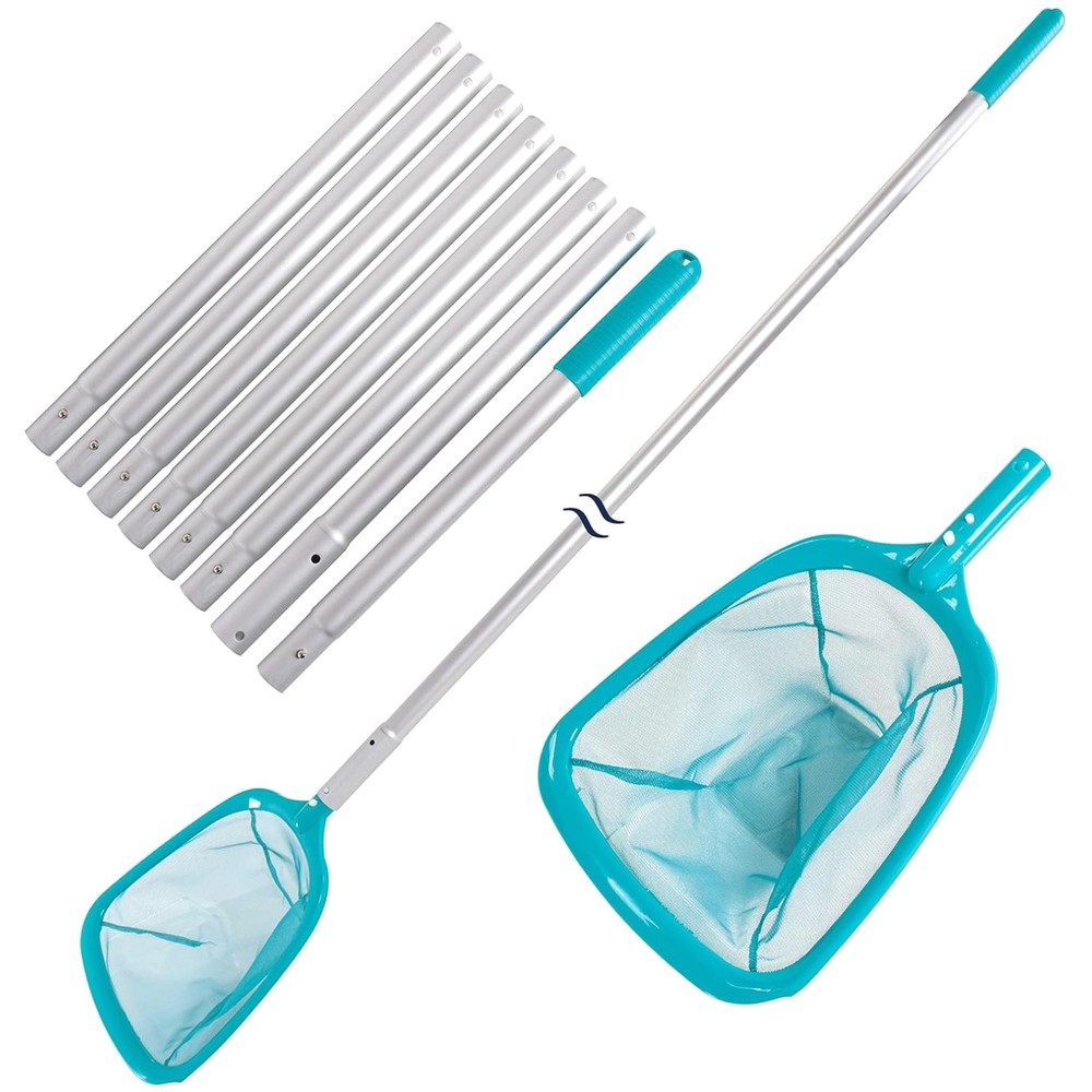 Pool Leaf Skimmer Net with Telescopic Pole - Ultra Fine Mesh