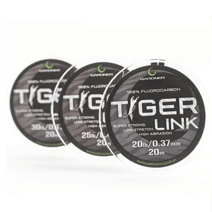 Gardner Tiger Link Fluorocarbon Hooklink – Low Visibility, Strong
