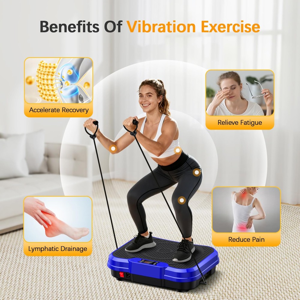 Vibration Plate Exercise Machine,Vibrating Platform for Lymphatic Drainage wi...