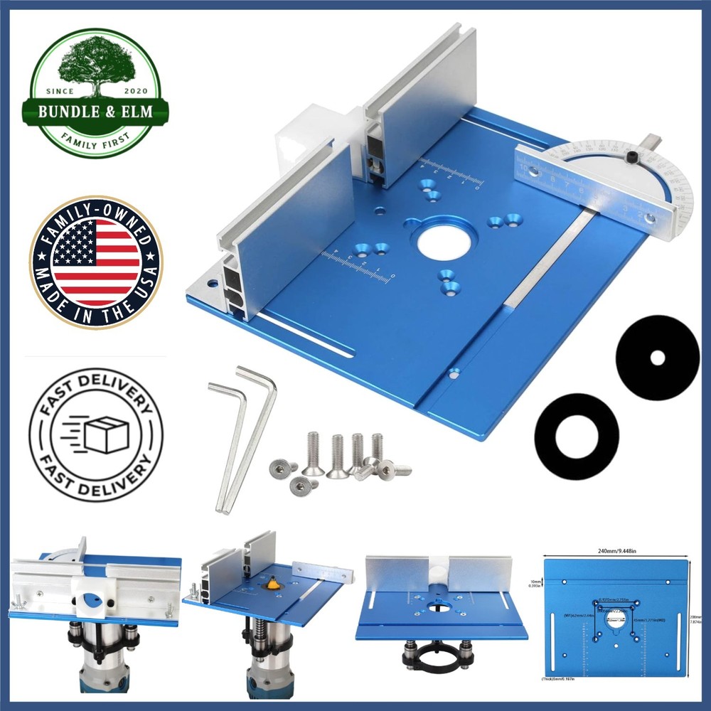 Portable Router Insert Plate with Smooth Surface for Enhanced Workpiece Sliding