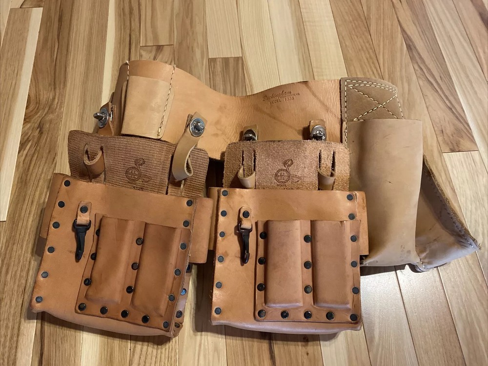 Buckingham Heritage Lineman Pole Climbing Leather Belt Model 1336 4 Loop NICE